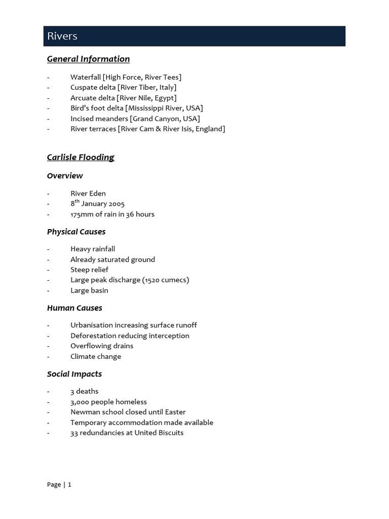 Flooding and Erosion Case Studies | PDF | Flood | River