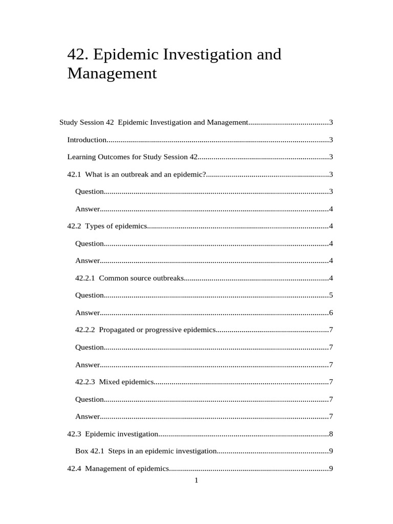 Epidemic Investigation and Management Guide | PDF | Epidemics | Infection