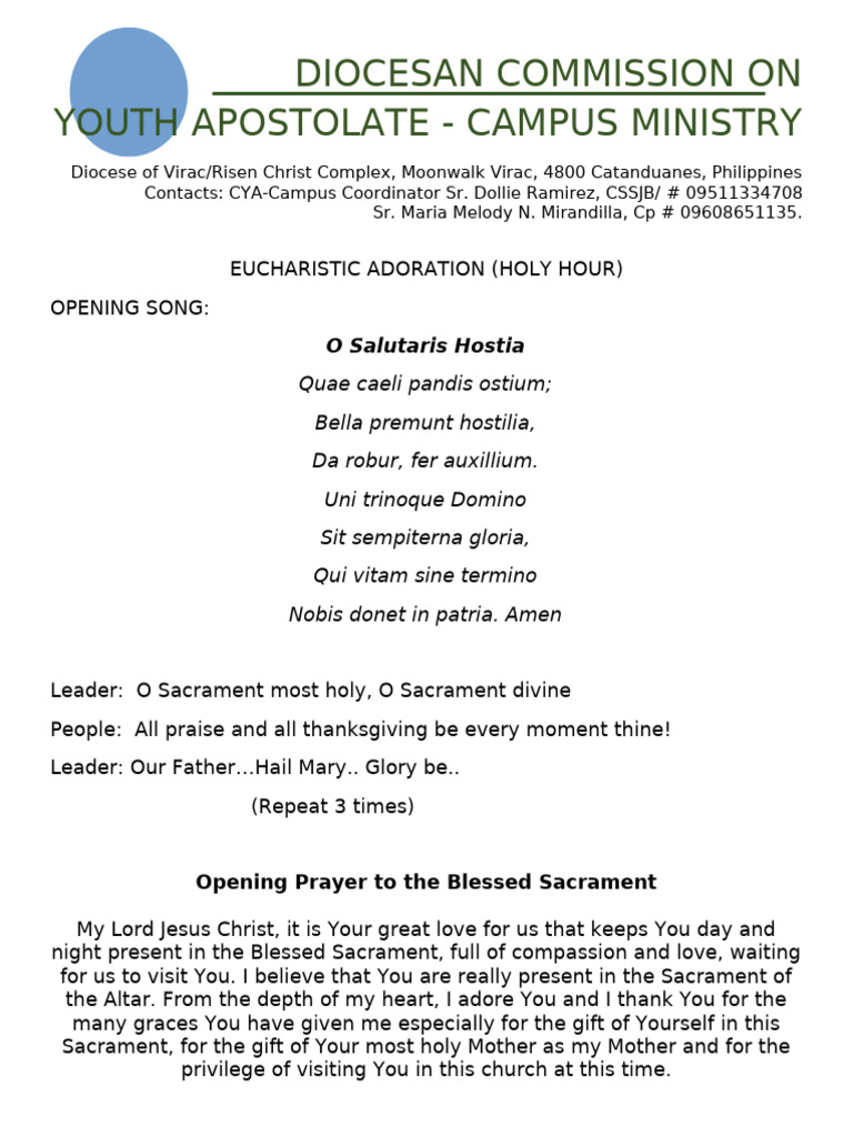 Eucharistic Adoration Pdf Eucharist Mary Mother Of Jesus