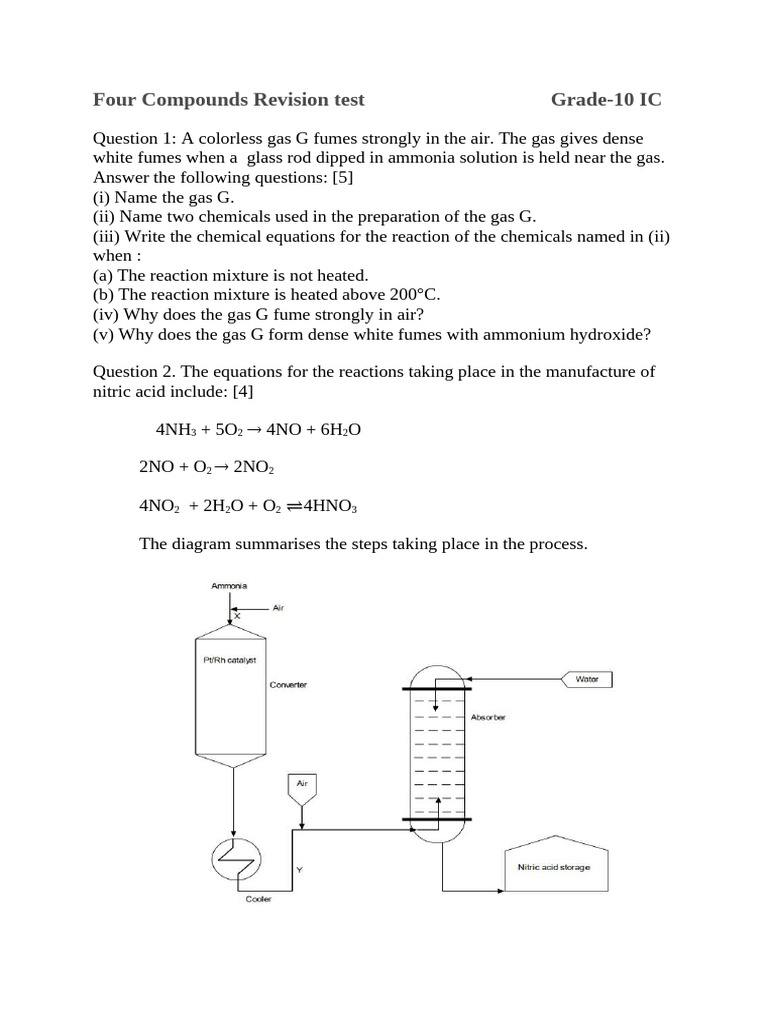 4 Compouds Revision Test g-10IC | PDF