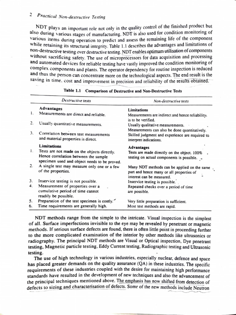 NDT vs. DT: Key Comparisons and Insights | PDF | Nondestructive Testing ...