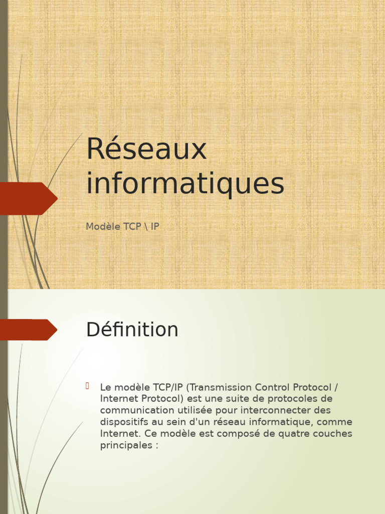 Modèle TCP/IP : Définition et Couches | PDF | Protocoles Internet ...