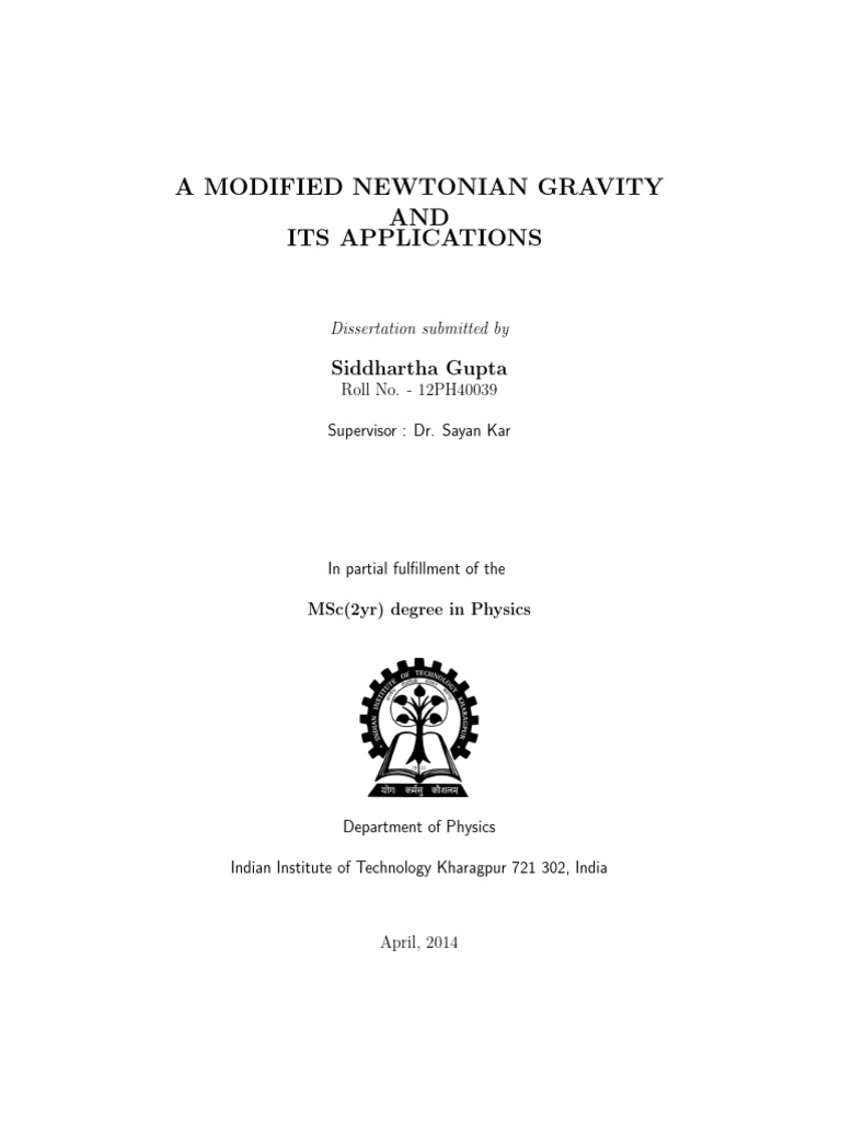 Modified Newtonian Gravity Applications | PDF | Physics | Mechanics