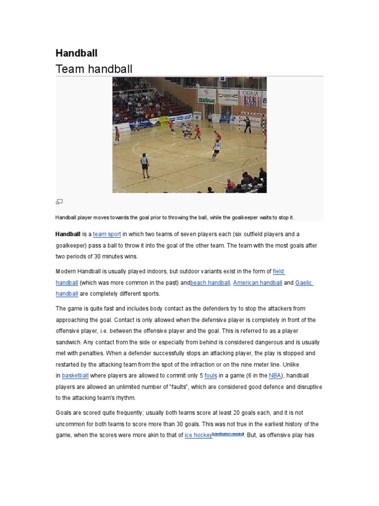 Handball PDF Sports Rules