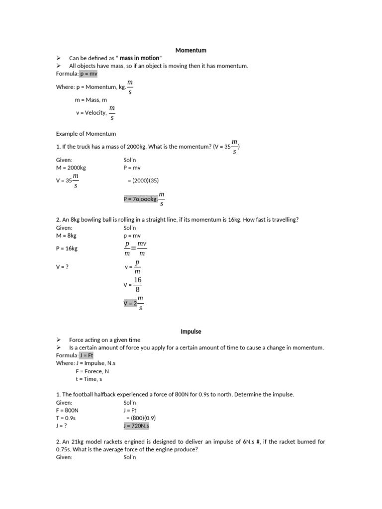 Understanding Momentum and Impulse | PDF