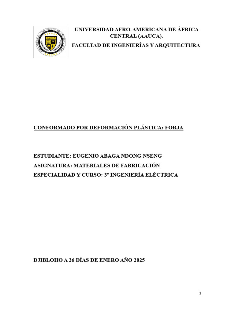 Forja y Deformación Plástica en Metales | PDF | Forjar | Deformación ...