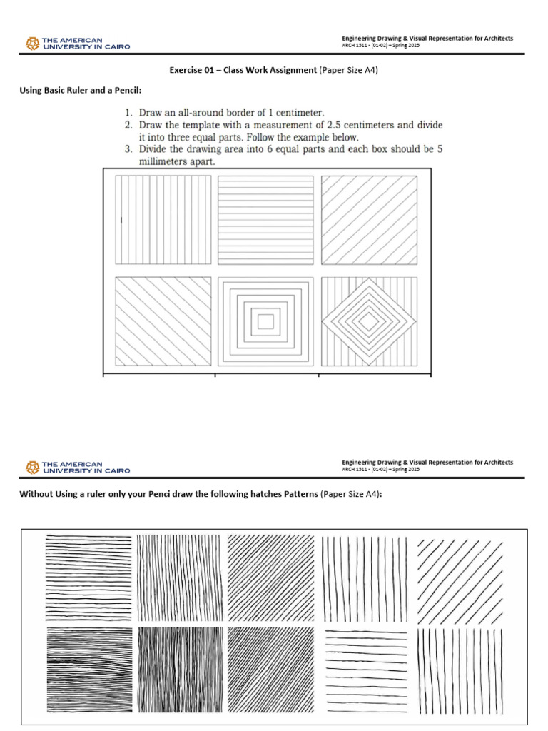 Engineering Drawing Exercise for ARCH 1511 | PDF