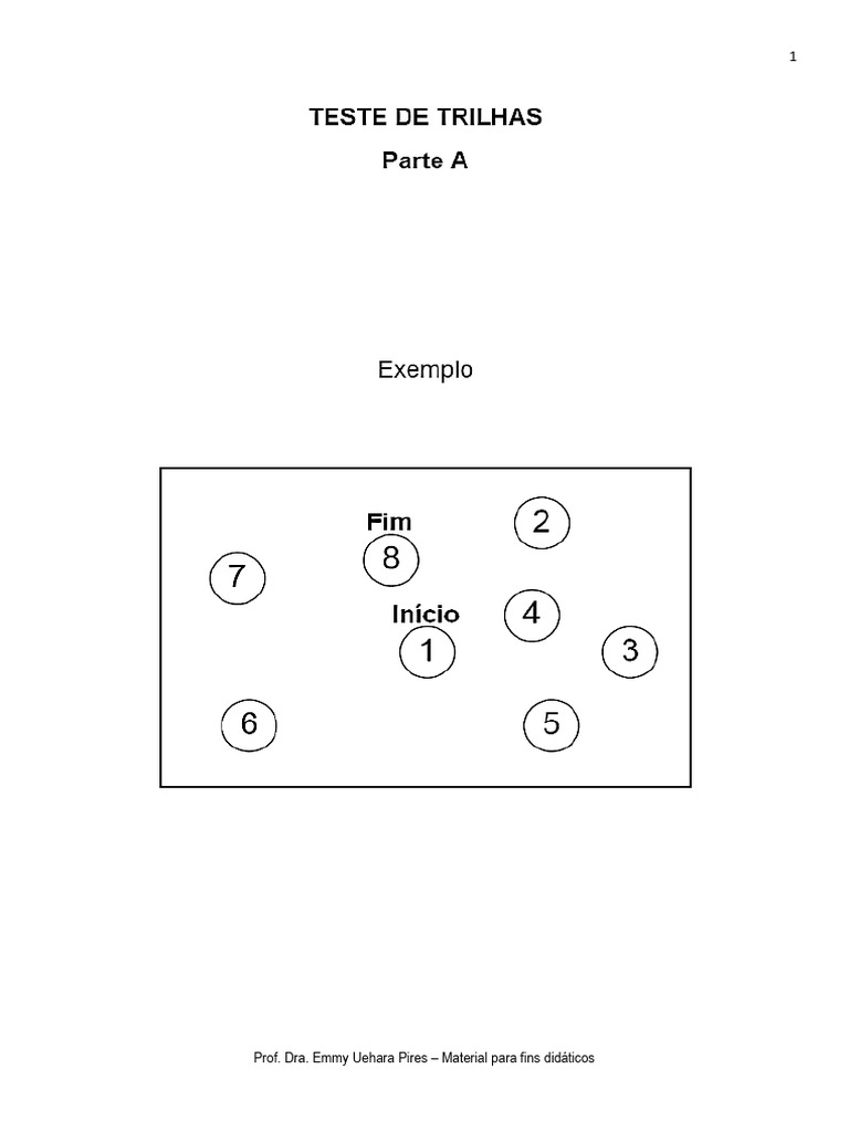 Instruções para o Teste de Trail Making | PDF