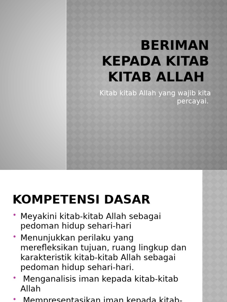 Kitab Kitab Allah Yang Wajib Kita Percayai 2 1 Pdf