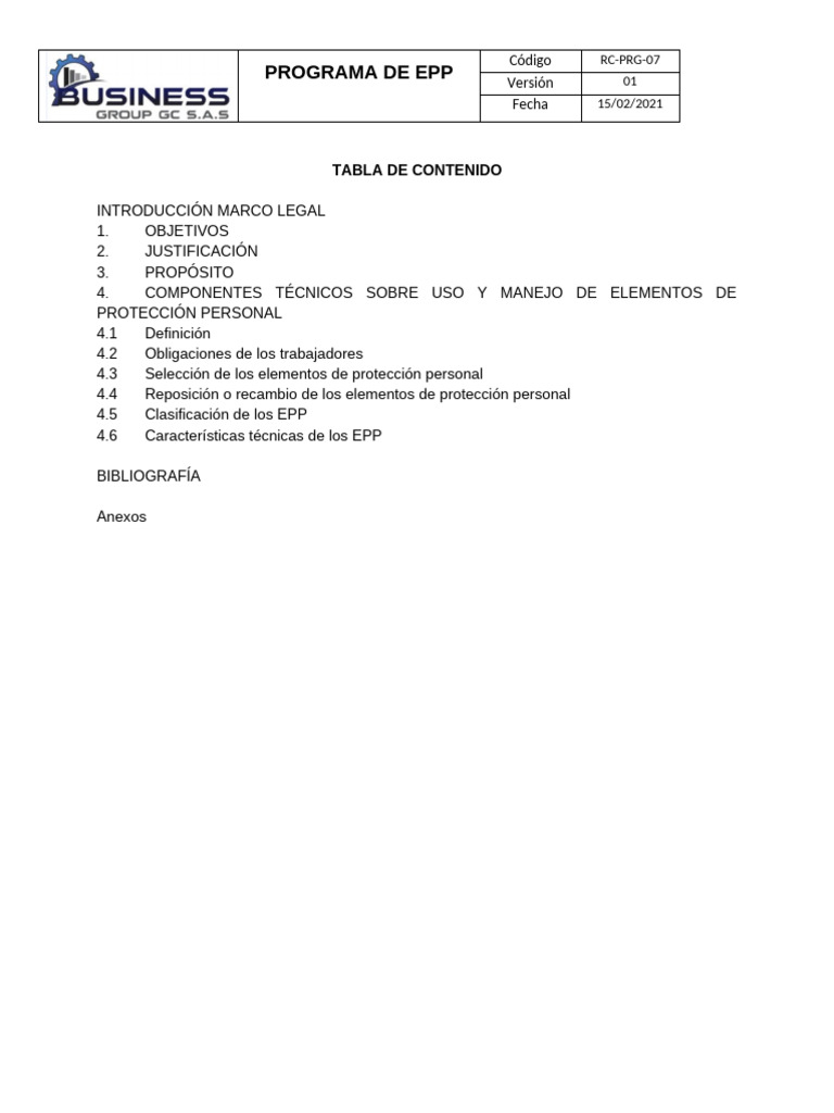 Programa de EPP: Uso y Mantenimiento | PDF | Lentes | Guante