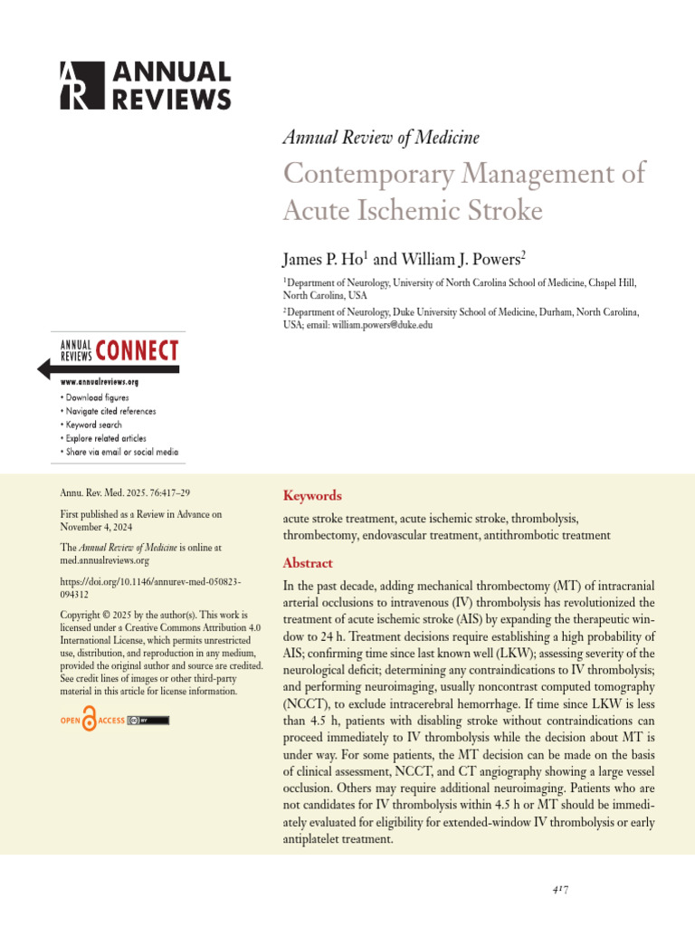 Acute Ischemic Stroke Management Guide | PDF | Stroke | Medical Imaging