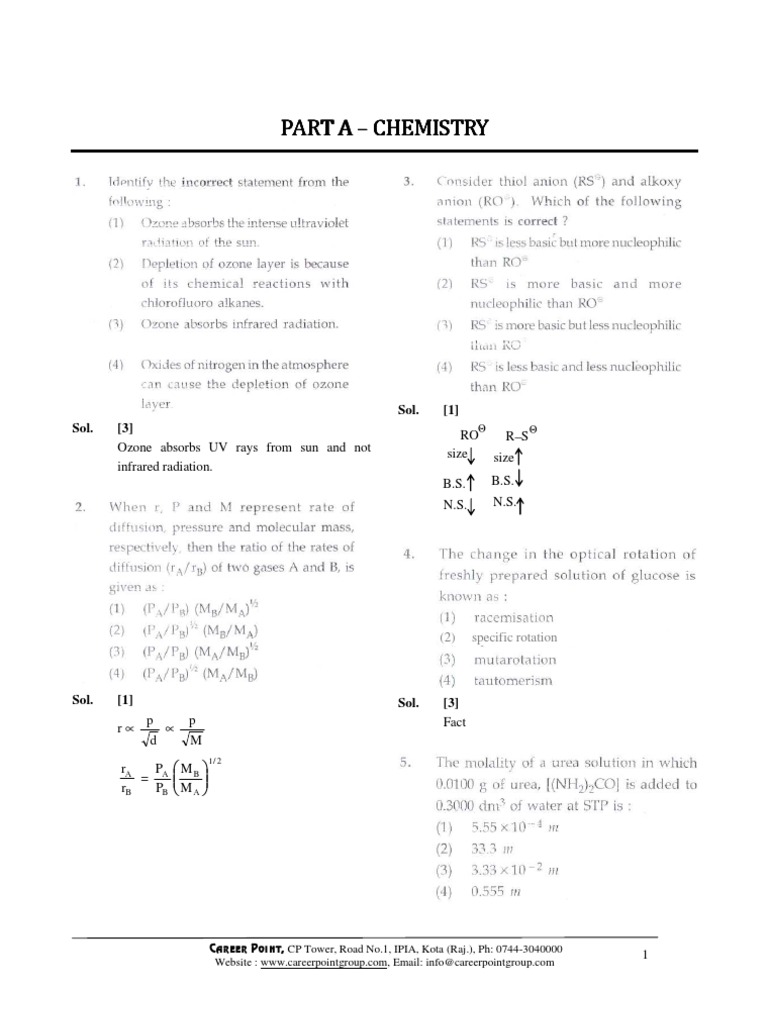 Chemistry and Physics Solutions Guide | PDF | Applied And ...