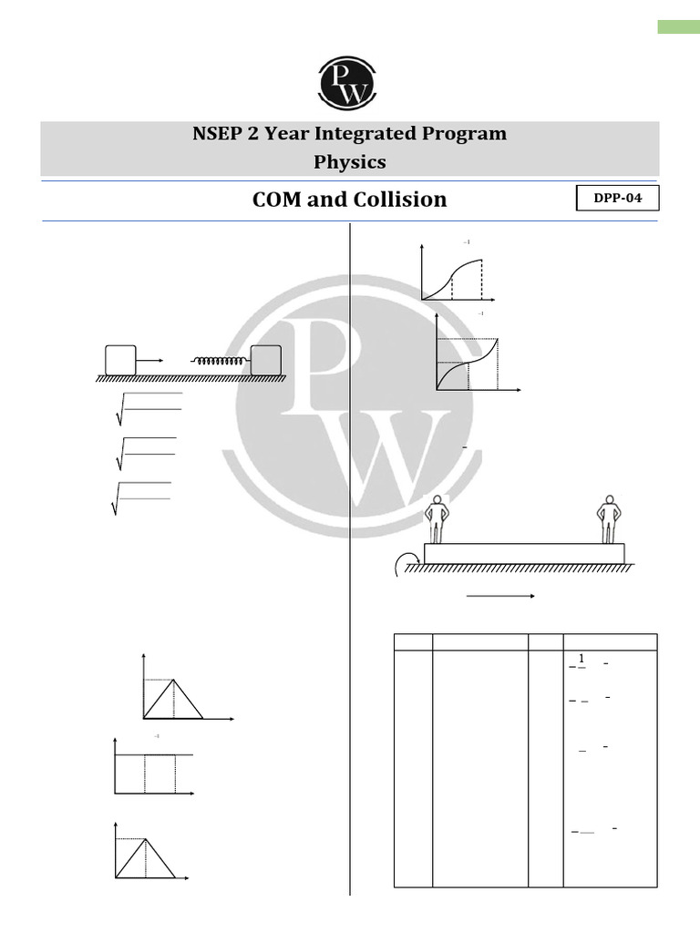 NSEP Physics Integrated Program Questions | PDF | Mass | Velocity
