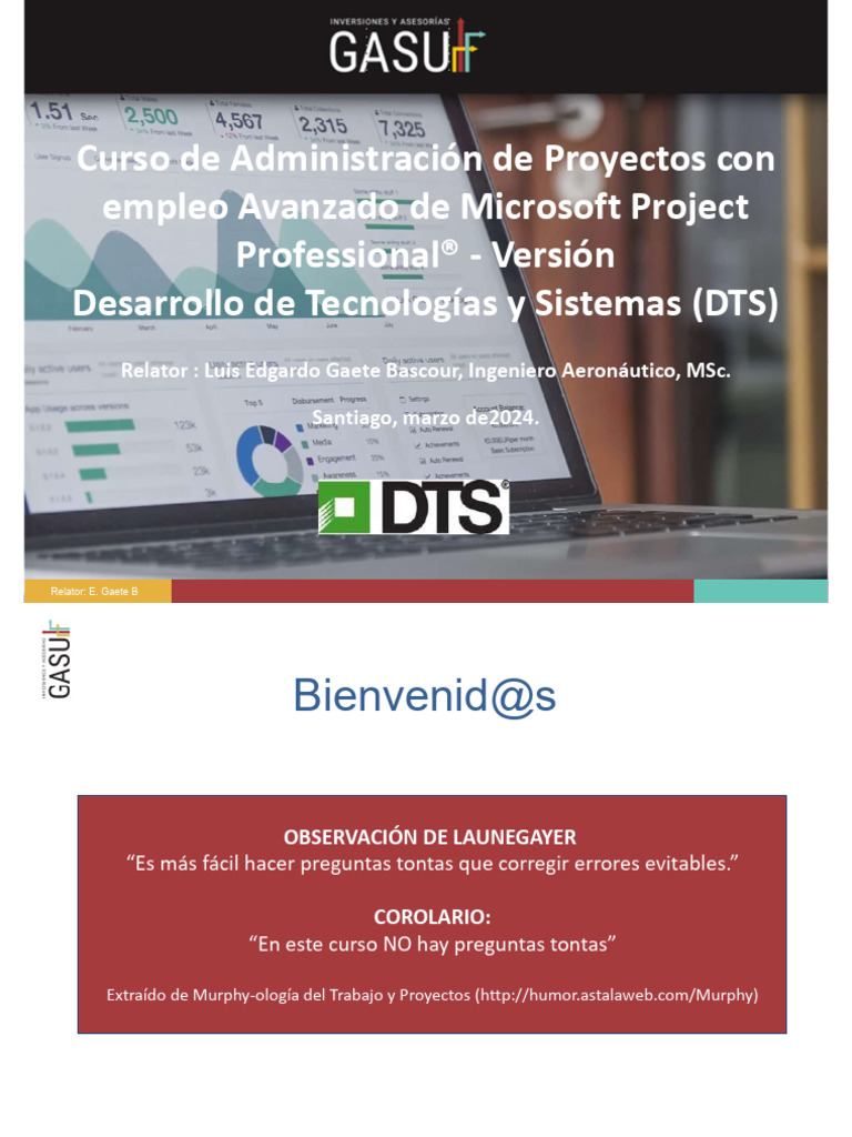 D1 Curso de Administración de Proyectos Con Empleo Avanzado de MS ...