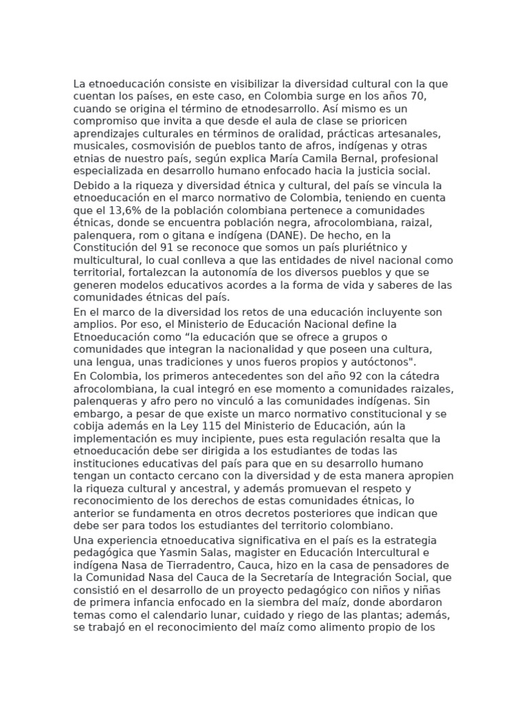 Etno Educacion 6 y 9 | PDF | Colombia | Etnicidad