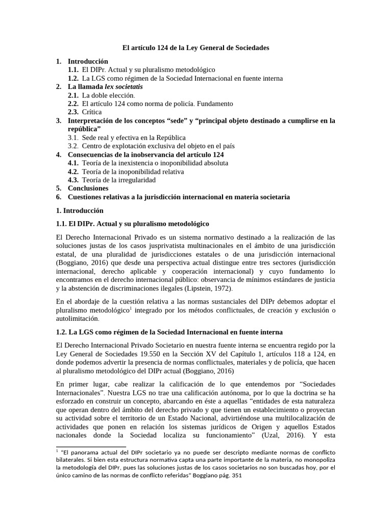 Análisis del Artículo 124 LGS | PDF | Sociedad de responsabilidad ...