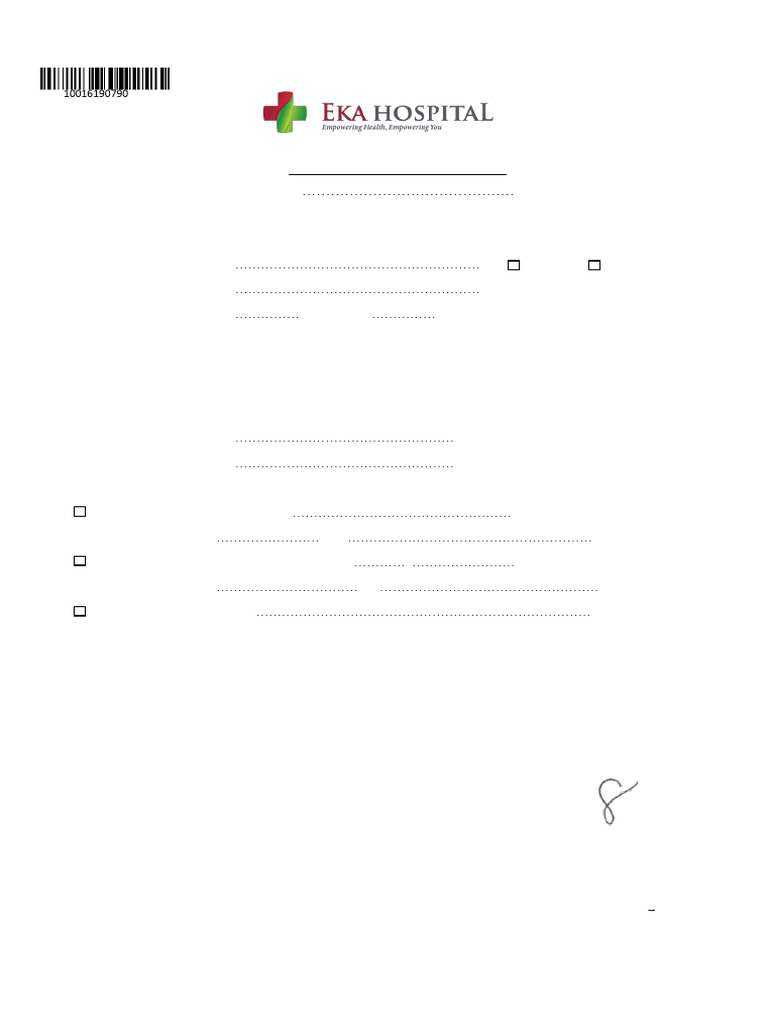 Surat Keterangan Sakit Eka Hospital | PDF