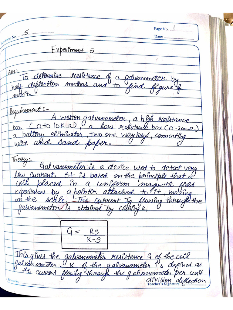 Half Deflection Galvanometer | PDF