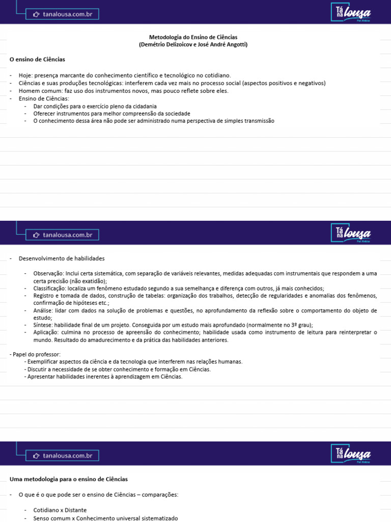 Metodologia do Ensino de Ciências | PDF | Ondas | Science