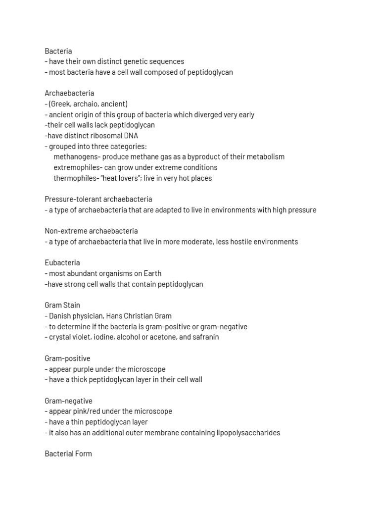 Overview of Bacteria and Archaebacteria | PDF | Bacteria | Archaea