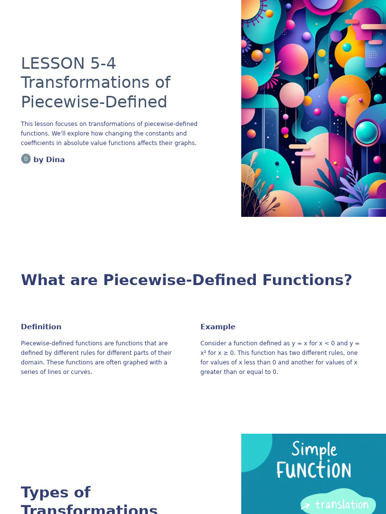 Transforming Piecewise Functions | PDF | Function (Mathematics ...