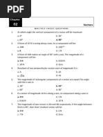 Class 11 Vector MCQs with Solutions | PDF | Euclidean Vector | Torque
