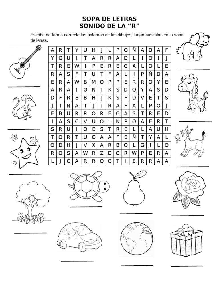 Sopa de Letras R y RR | PDF