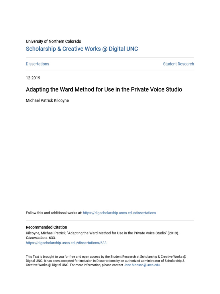 Adapting the Ward Method for Voice Studio | PDF | Music Education | Singing
