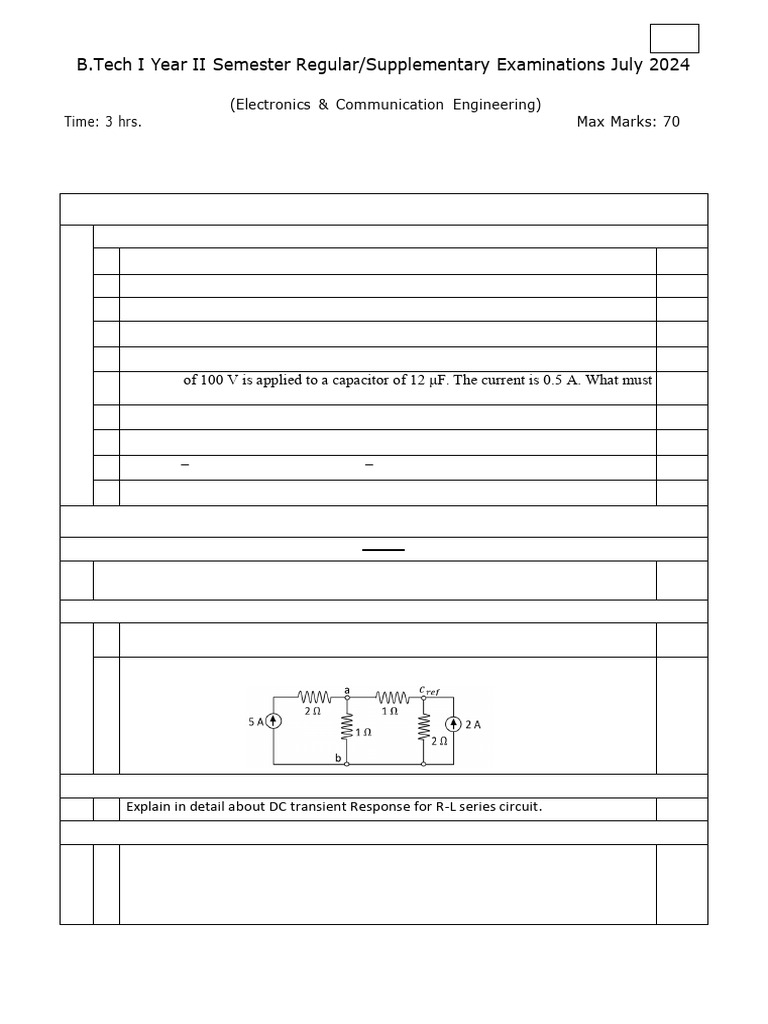 Network Analysis R23 Question Paper | PDF | Inductance | Electrical ...