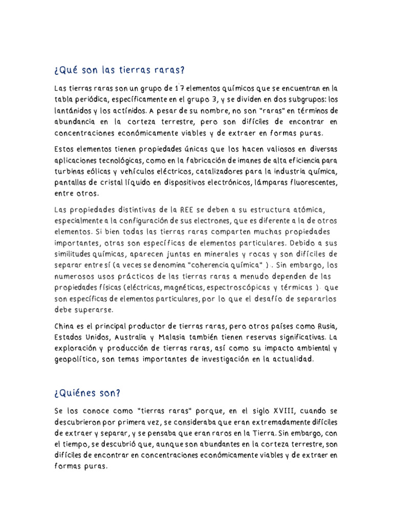 Elementos de Tierras Raras y Usos | PDF | Ciencias fisicas | Conjuntos ...