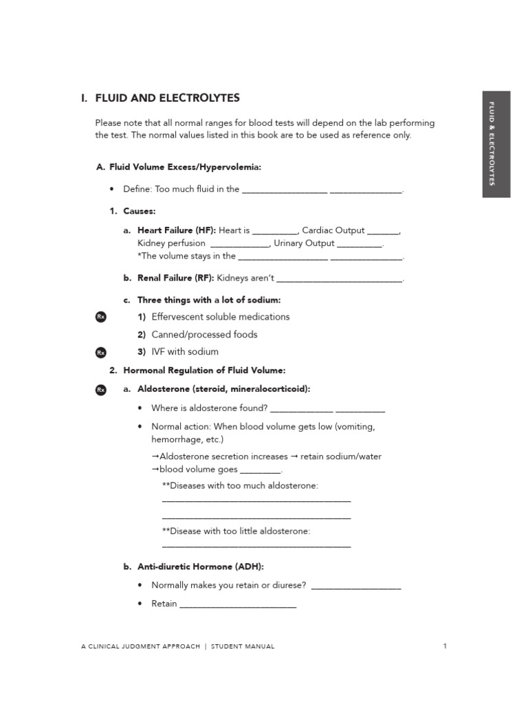 Hurst 1 Fluid and Electrolytes | PDF | Dehydration | Medical Specialties