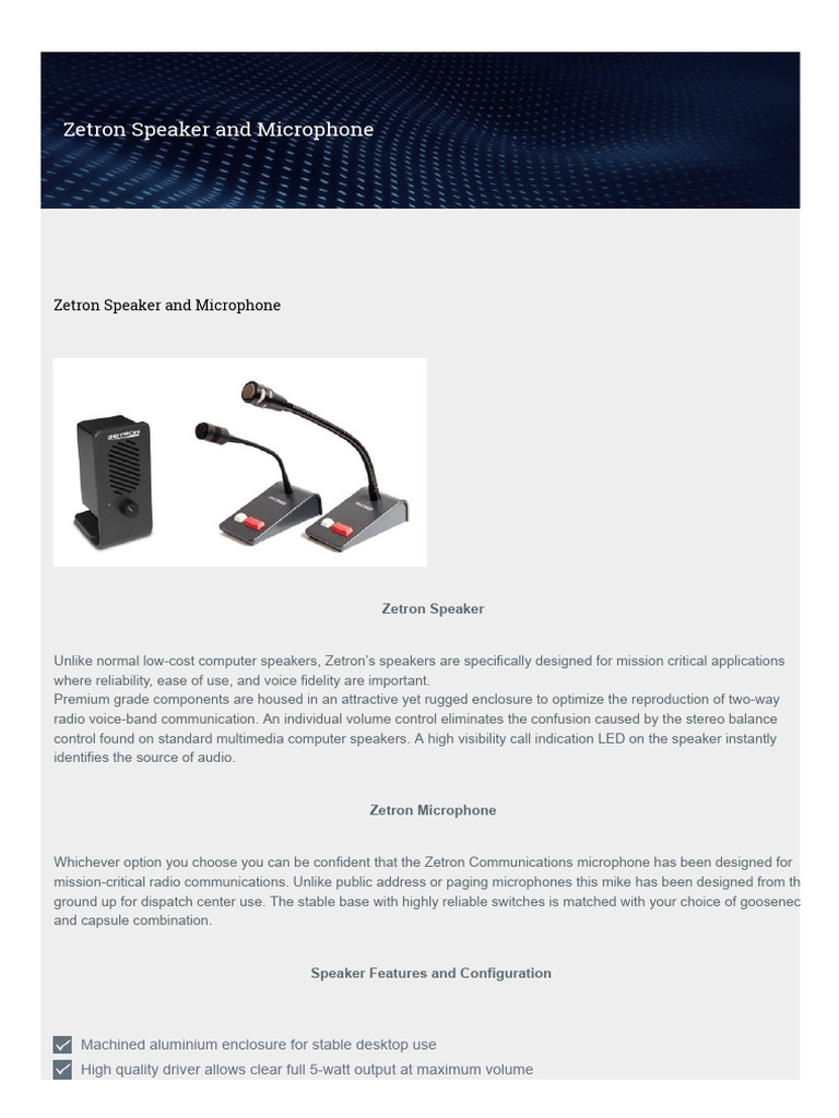 Speaker Microphone | PDF | Microphone | Loudspeaker
