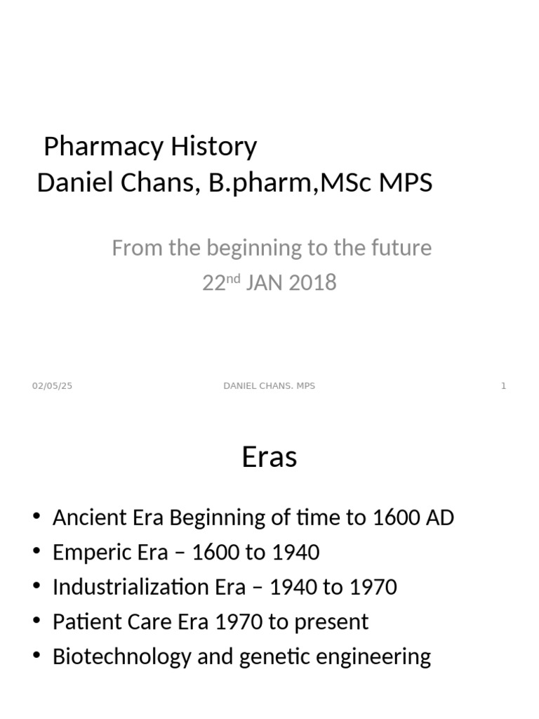 Evolution of Pharmacy Through Eras | PDF | Pharmacy | Dna