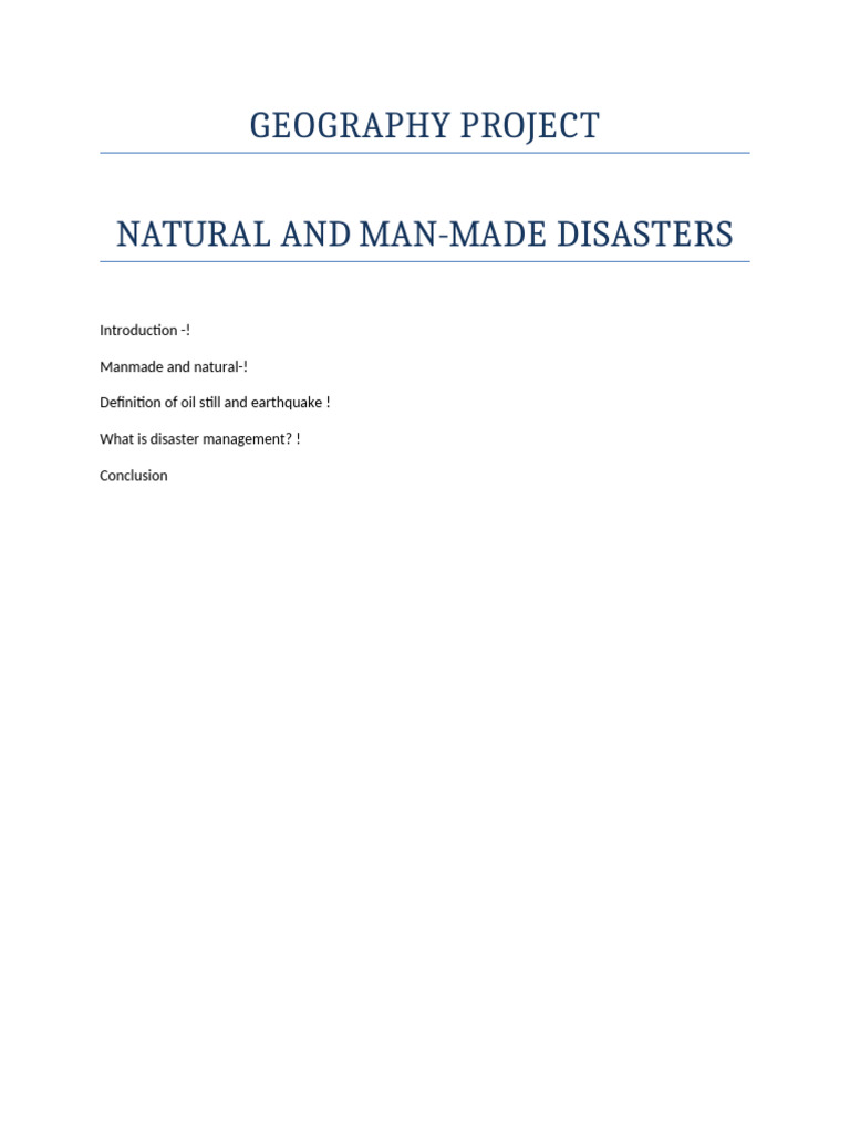 Disasters: Types and Management Overview | PDF | Natural Disasters ...