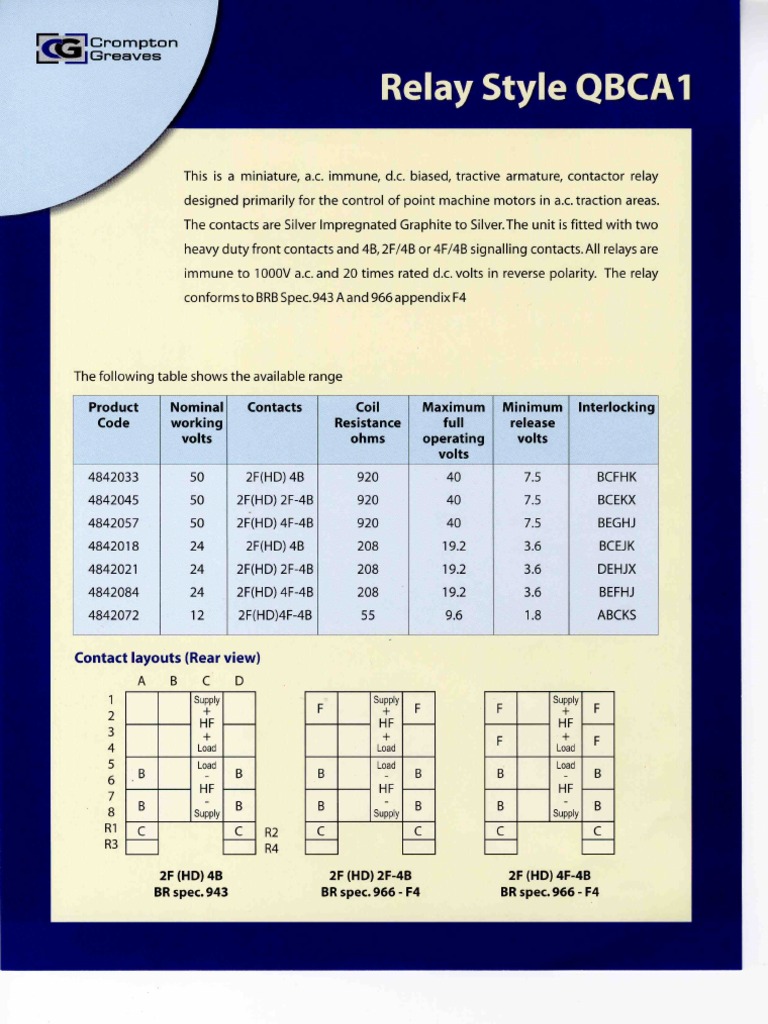 Relay Style QBCA1 | PDF