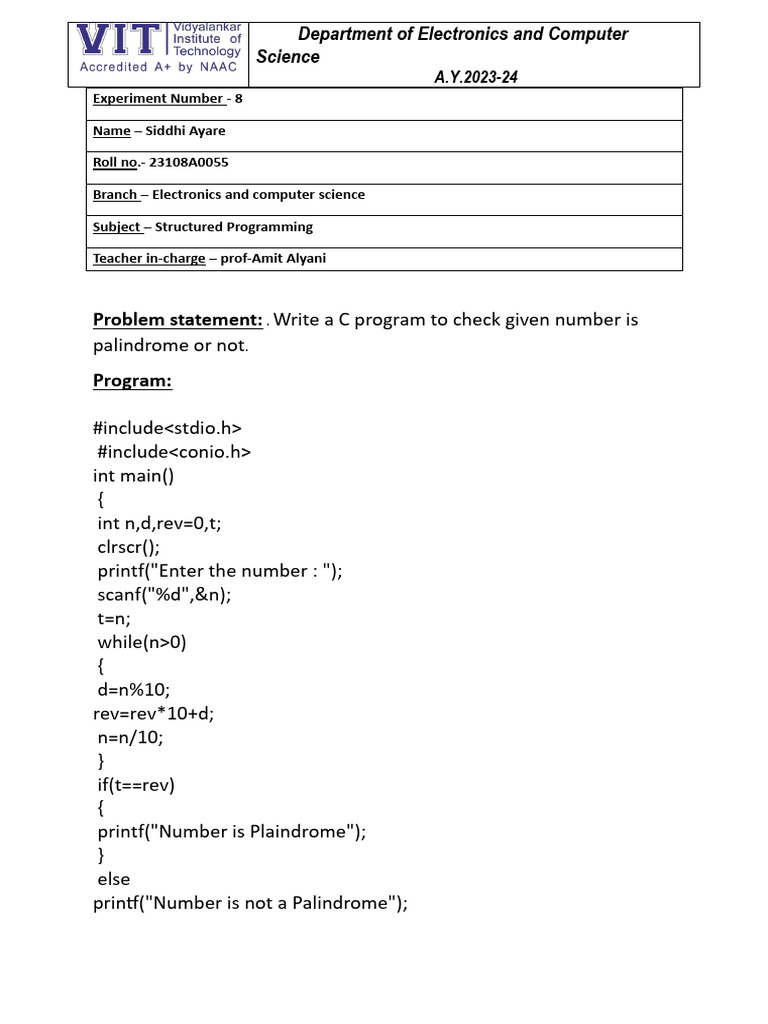 8 Palindrome | PDF