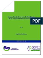 Normas Particulares para La Habilitacion de Los Establecimientos Farmaceuticos