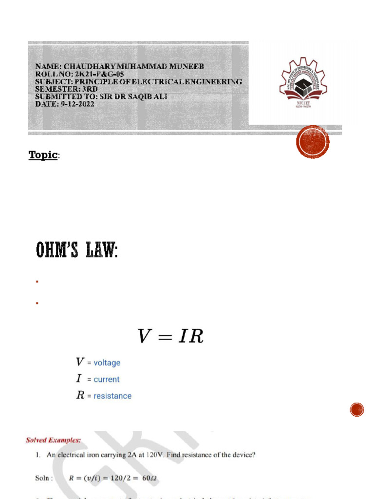 Basic Electrical Engineering Laws Explained | PDF | Series And Parallel ...