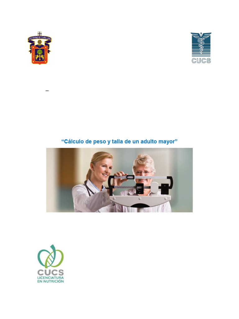 Cálculo de Peso y Talla en Un Adulto Mayor - LRAM | PDF