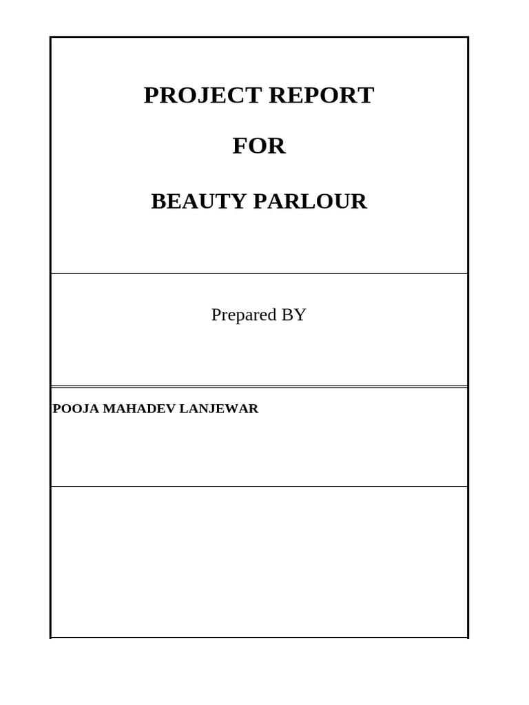 Beauty Parlour Project Report Summary | PDF | Depreciation | Equity ...