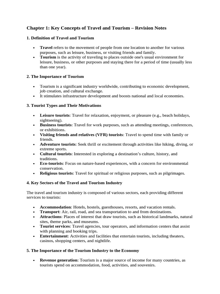 Key Concepts in Travel and Tourism | PDF | Tourism | Sustainability