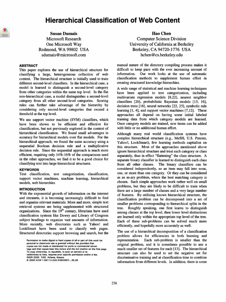 Hierarchical Web Content Classification | PDF | Support Vector Machine ...
