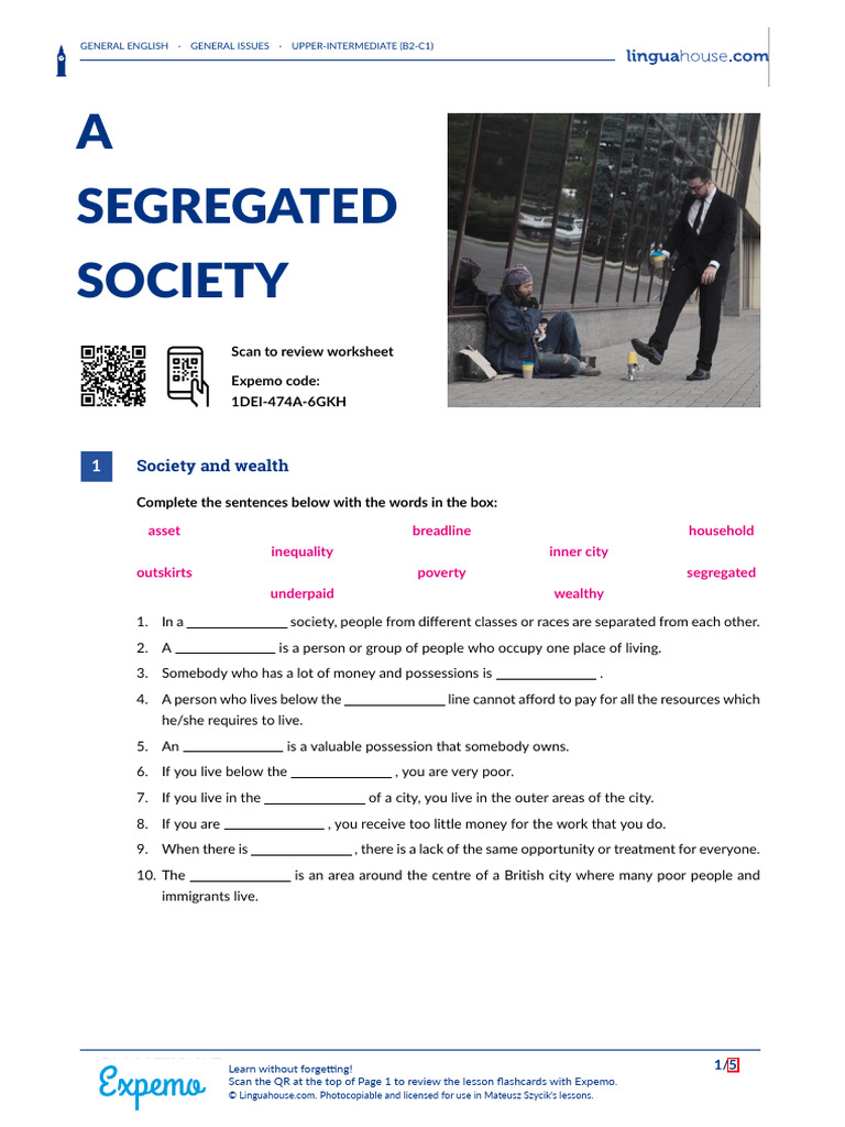 Inequality in a Segregated Society | PDF | Verb | Poverty