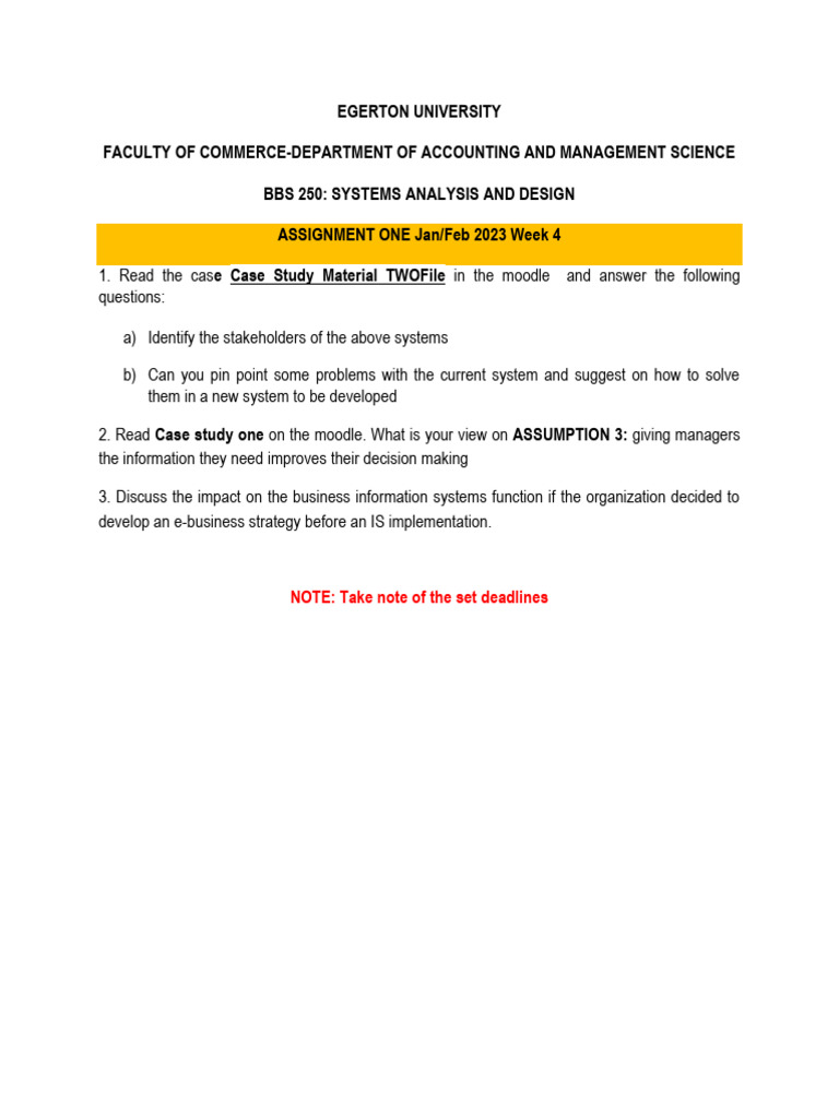 BBIS 250 Assignment ONE Week 4 | PDF