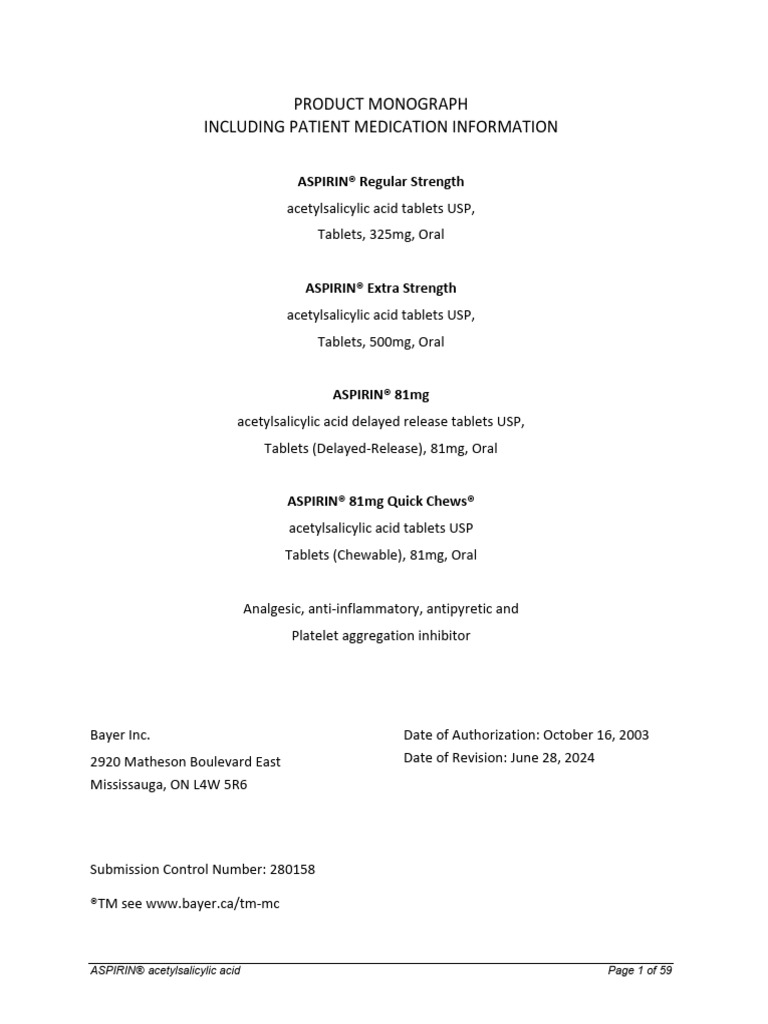 Aspirin PM en | PDF | Aspirin | Nonsteroidal Anti Inflammatory Drug
