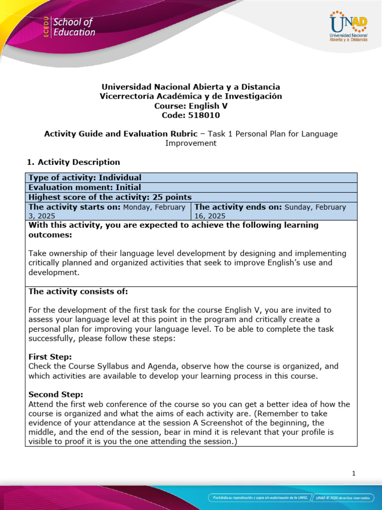 Personal Language Improvement Plan Guide | PDF | English Language ...