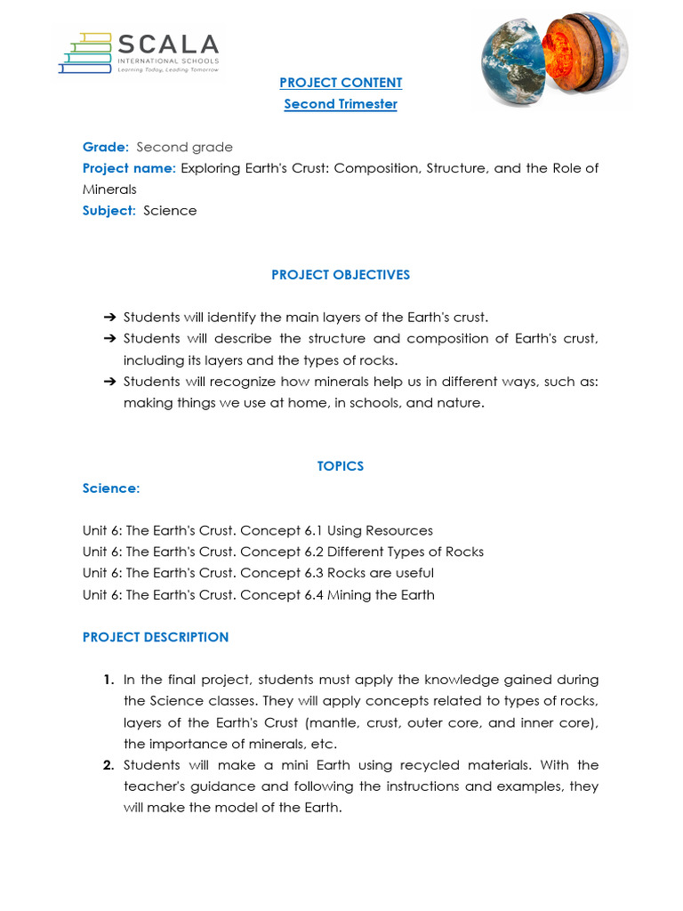 Science III Trimester - 2nd Grade - Project - 2024 | PDF | Earth | Rock ...