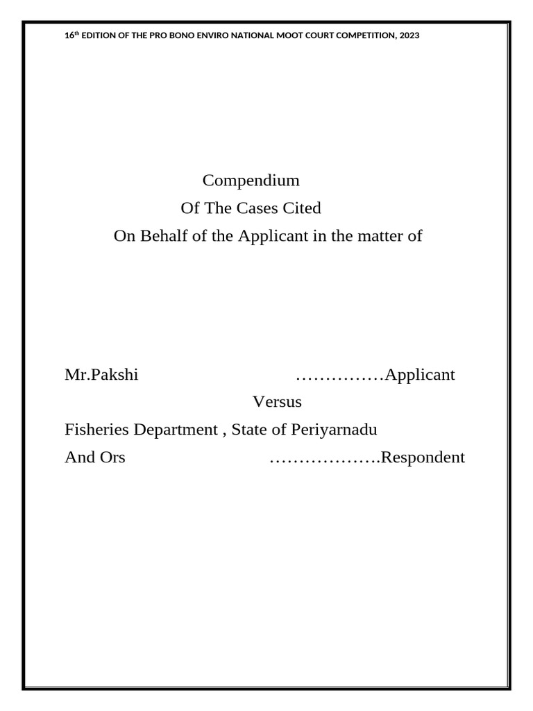 Compendium | PDF | Jurisdiction | Tribunal