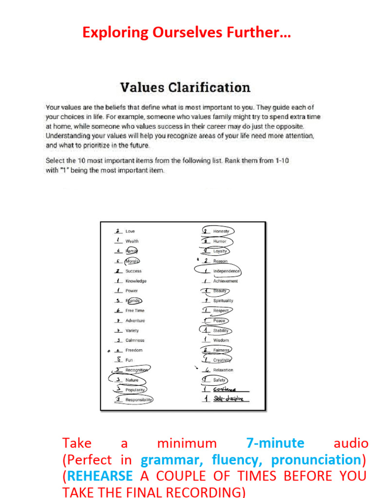 Personal Values Reflection Guide | PDF