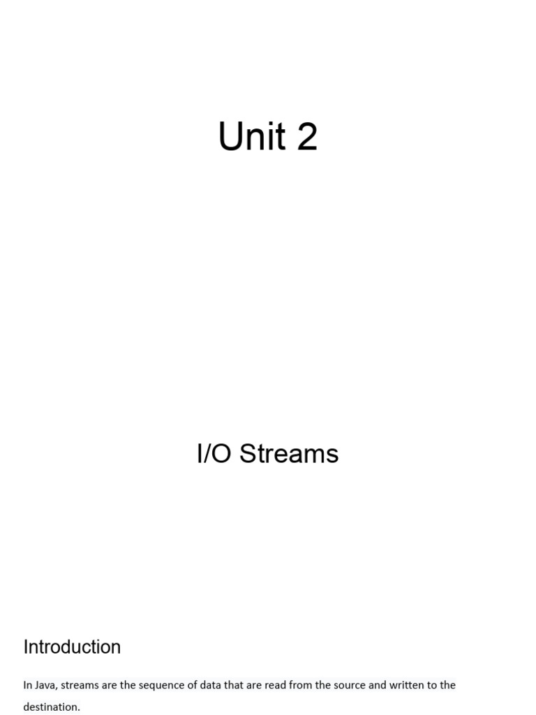 Java I/O Streams: Input and Output Basics | PDF